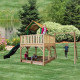 Atka Play Tower with Single Swing Brown/green - Green slide Atka Play Tower with Single Swing Brown/green - Green slide